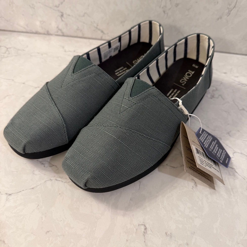 Toms Men's Alpargata Size 10 Bonsai Green Heritage Canvas NEW